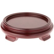 Plymor Red Round Wood Veneer Footed Display Base, 6.25" W x 6.25" D x 1.5" H (5" Display Diameter)