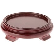 Plymor Red Round Wood Veneer Footed Display Base, 6.25" W x 6.25" D x 1.5" H (5" Display Diameter)