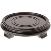 Plymor Black Round Wood Veneer Footed Display Base, 7.25" W x 7.25" D x 1.75" H (6" Display Diameter)