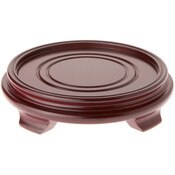 Plymor Red Round Wood Veneer Footed Display Base, 7.25" W x 7.25" D x 1.75" H (6" Display Diameter)