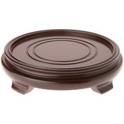 Plymor Walnut Round Wood Veneer Footed Display Base, 8.375" W x 8.375" D x 1.75" H (7" Display Diameter)