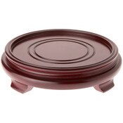 Plymor Red Round Wood Veneer Footed Display Base, 8.375" W x 8.375" D x 1.75" H (7" Display Diameter)