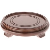 Plymor Walnut Round Wood Veneer Footed Display Base, 10.75" W x 10.75" D x 2.25" H (9" Display Diameter)
