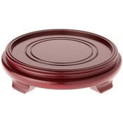 Plymor Red Round Wood Veneer Footed Display Base, 10.75" W x 10.75" D x 2.25" H (9" Display Diameter)