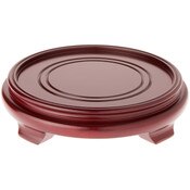 Plymor Red Round Wood Veneer Footed Display Base, 10.75" W x 10.75" D x 2.25" H (9" Display Diameter)