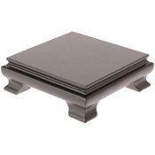 Plymor Black Square Wood Veneer Footed Display Base, 4.5" W x 4.5" D x 1.5" H (4" x 4" Display Area)