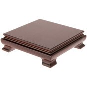 Plymor Walnut Square Wood Veneer Footed Display Base, 5.5" W x 5.5" D x 1.5" H (5" x 5" Display Area)