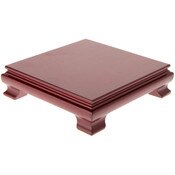 Plymor Red Square Wood Veneer Footed Display Base, 6.5" W x 6.5" D x 1.75" H (6" x 6" Display Area)