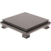 Plymor Black Square Wood Veneer Footed Display Base, 7.5" W x 7.5" D x 1.75" H (7" x 7" Display Area)