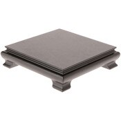 Plymor Black Square Wood Veneer Footed Display Base, 7.5" W x 7.5" D x 1.75" H (7" x 7" Display Area)