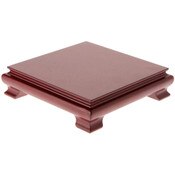 Plymor Red Square Wood Veneer Footed Display Base, 7.5" W x 7.5" D x 1.75" H (7" x 7" Display Area)
