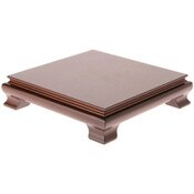 Plymor Walnut Square Wood Veneer Footed Display Base, 8.625" W x 8.625" D x 2" H (8" x 8" Display Area)