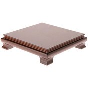 Plymor Walnut Square Wood Veneer Footed Display Base, 8.625" W x 8.625" D x 2" H (8" x 8" Display Area)