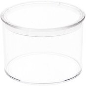 Pioneer Plastics 002C Clear Extra Small Round Plastic Container, 2" W x 1.4375" H