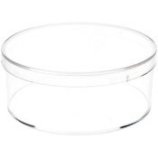 Pioneer Plastics 015C Clear Small Round Plastic Container, 3.3125" W x 1.3125" H