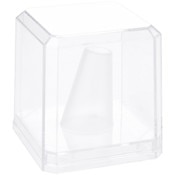 Pioneer Plastics 020C-UV Clear Acrylic Ring Finger Display Case with Clear Base (UV Resistant), 2.25" W x 2.25" D x 2.5" H