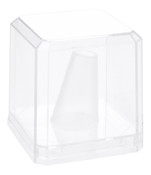Pioneer Plastics 020C-UV Clear Acrylic Ring Finger Display Case with Clear Base (UV Resistant), 2.25" W x 2.25" D x 2.5" H