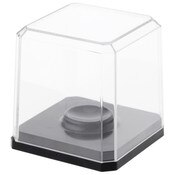 Pioneer Plastics 020CGOLF-BB-UV Clear Plastic Golf Ball Display Case with Black Base (UV Resistant), 2.125" W x 2.125" D x 2" H