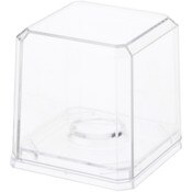 Pioneer Plastics 020CGOLF-BC Clear Plastic Golf Ball Display Case with Clear Base, 2.125" W x 2.125" D x 2" H