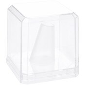 Pioneer Plastics 020C Clear Acrylic Ring Finger Display Case with Clear Base, 2.25" W x 2.25" D x 2.5" H