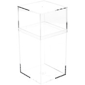 Pioneer Plastics 036C Clear Tall Rectangular Plastic Container, 2.75" W x 2.625" D x 5.75" H