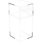 Pioneer Plastics 036C Clear Tall Rectangular Plastic Container, 2.75" W x 2.625" D x 5.75" H