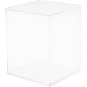 Pioneer Plastics 044C Clear Square Plastic Aquarium, 3.875" W x 3.875" D x 4.875" H