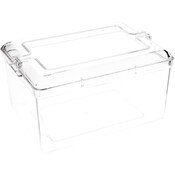 Pioneer Plastics 079C Clear Rectangular Plastic Container, 7.4375" W x 5.3125" D x 3.75" H