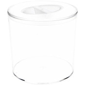 Pioneer Plastics 116C Clear Cylinder Plastic Container with Pinch Style Lid, 3.375" W x 3.125" H