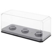 Pioneer Plastics 143C3GOLF-BB-UV Clear Plastic 3 Golf Ball Display Case with Black Base (UV Resistant), 6.125" W x 2.625" D x 2.25" H