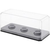 Pioneer Plastics 143C3GOLF-BB Clear Plastic 3 Golf Ball Display Case with Black Base, 6.125" W x 2.625" D x 2.25" H