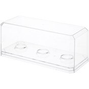 Pioneer Plastics 143C3GOLF-BC-UV Clear Plastic 3 Golf Ball Display Case with Clear Base (UV Resistant), 6.125" W x 2.625" D x 2.25" H