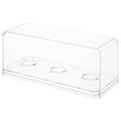 Pioneer Plastics 143C3GOLF-BC-UV Clear Plastic 3 Golf Ball Display Case with Clear Base (UV Resistant), 6.125" W x 2.625" D x 2.25" H