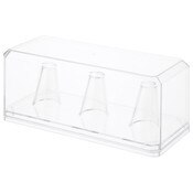 Pioneer Plastics 143C3RING-BC-UV Clear Plastic 3 Replica Ring Display Case with Clear Base (UV Resistant), 6.125" W x 2.625" D x 2.25" H
