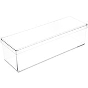 Pioneer Plastics 160C Clear Rectangular Plastic Container, 8.5" W x 2.625" D x 2.25" H