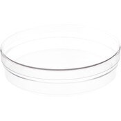Pioneer Plastics 173C Clear Round Plastic Container with Frosted Bottom, 6" W x 1.375" H