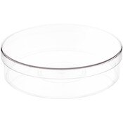 Pioneer Plastics 175C Clear Round Plastic Container, 6" W x 1.5" H
