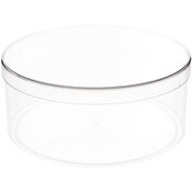 Pioneer Plastics 180C Clear Round Plastic Container, 6" W x 2.5" H