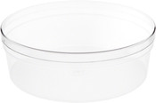 Pioneer Plastics 183C Clear Round Plastic Container with Frosted Bottom, 6.875" W x 2.625" H