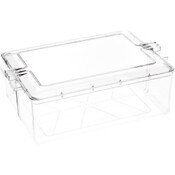 Pioneer Plastics 195C Clear Rectangular Plastic Container, 10.625" W x 7.625" D x 3.75" H