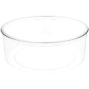 Pioneer Plastics 240C Clear Large Round Plastic Container, 8" W x 3" H