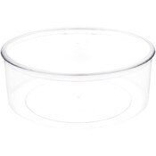 Pioneer Plastics 240C Clear Large Round Plastic Container, 8" W x 3" H