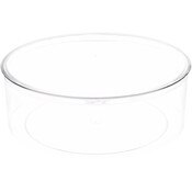 Pioneer Plastics 250C Clear Large Round Plastic Container, 9.9375" W x 3.5625" H