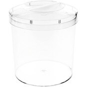 Pioneer Plastics 269C Clear Round Plastic Container with Pinch Style Lid, 5.125" W x 5.125" H