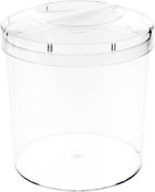 Pioneer Plastics 269C Clear Round Plastic Container with Pinch Style Lid, 5.125" W x 5.125" H