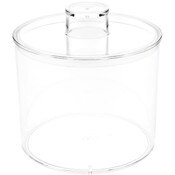 Pioneer Plastics 273C Clear Round Plastic Container with Lid, 4.0625" W x 3.5" H