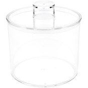 Pioneer Plastics 273C Clear Round Plastic Container with Lid, 4.0625" W x 3.5" H