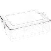Pioneer Plastics 295C Clear Rectangular Plastic Container, 12.3125" W x 9.0625" D x 4" H