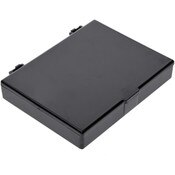 Pioneer Plastics 515CHIPS Black Rectangular Hinged Plastic Container, 4.625" W x 3.5" D x 0.75" H