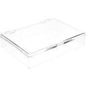 Pioneer Plastics 575C Clear Rectangular Plastic Container with Snap Closure Lid, 7" W x 5" D x 1.25" H